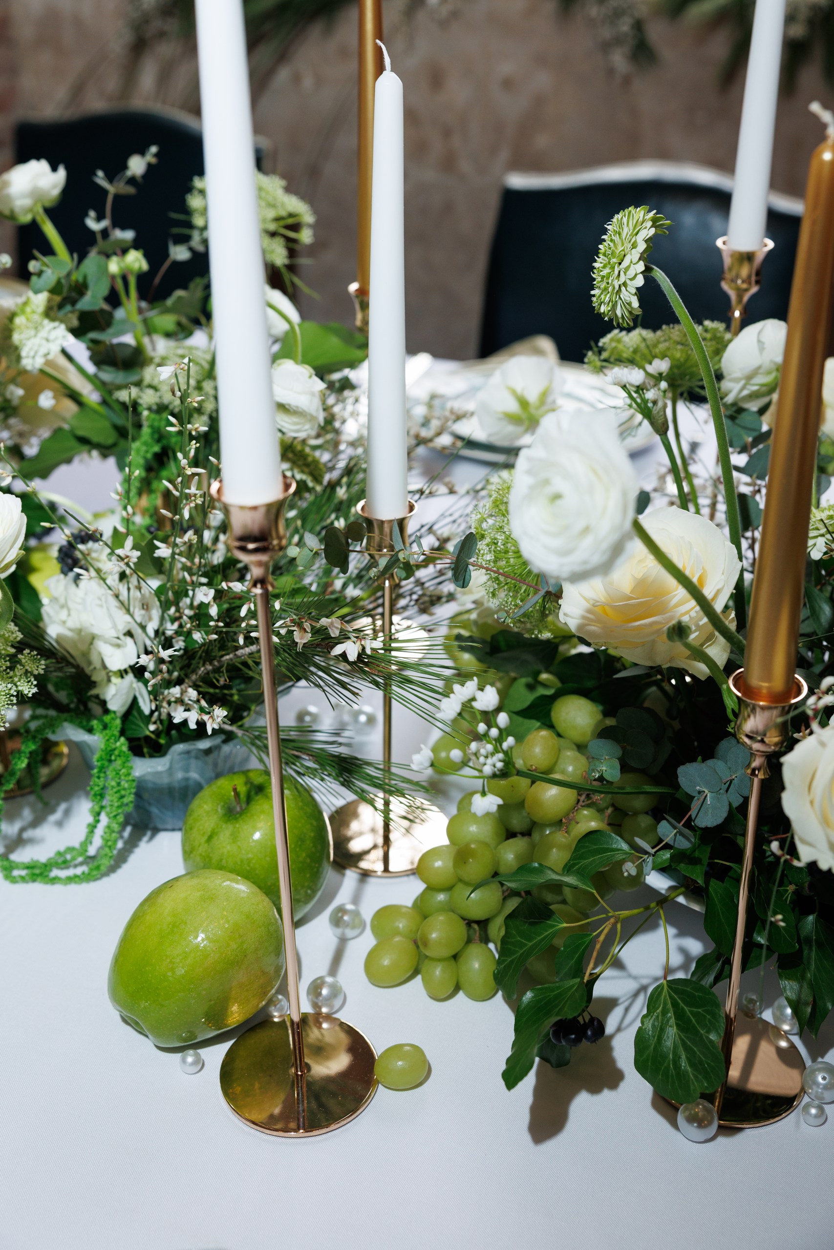 Décoration de mariage pour une séance photo au Château de Normandie
