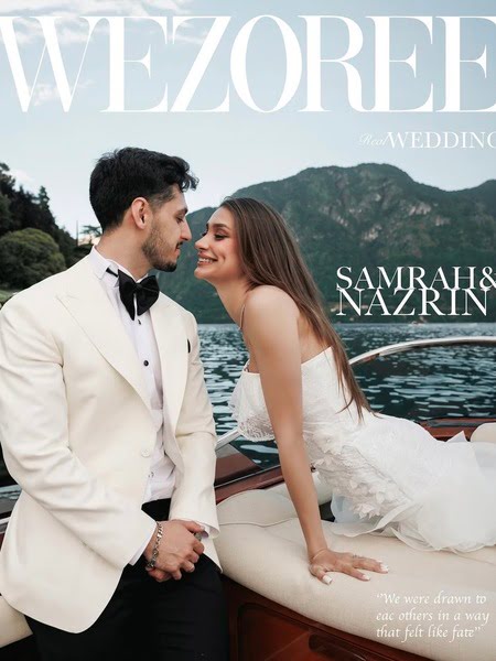 Sevran & Nazren wedding photoshoot on the cover of a magazine